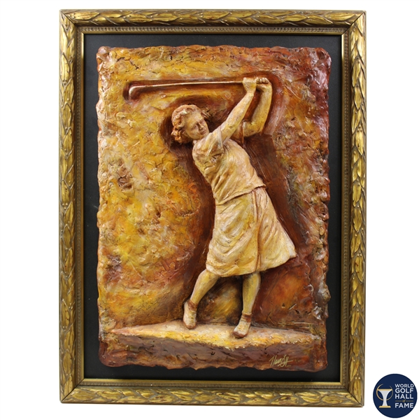Paul Kamish 2006 Ltd Ed Relief Sculpture of Golfer Patty Berg 8/60 - World Golf Hall of Fame Collection