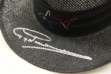 Greg Norman Signed Personal Shark Logo TaylorMade Black Straw Gambler Hat JSA ALOA