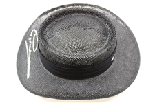 Greg Norman Signed Personal Shark Logo TaylorMade Black Straw Gambler Hat JSA ALOA