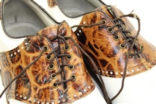 Greg Norman's Personal Used FootJoy Tan & White Golf Shoes