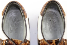 Greg Norman's Personal Used FootJoy Tan & White Golf Shoes