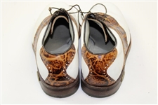 Greg Norman's Personal Used FootJoy Tan & White Golf Shoes