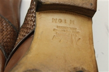 Greg Norman's Personal Used Nebuloni Tan Golf Shoes