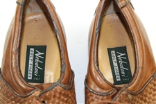 Greg Norman's Personal Used Nebuloni Tan Golf Shoes