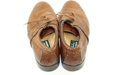 Greg Norman's Personal Used Nebuloni Tan Golf Shoes