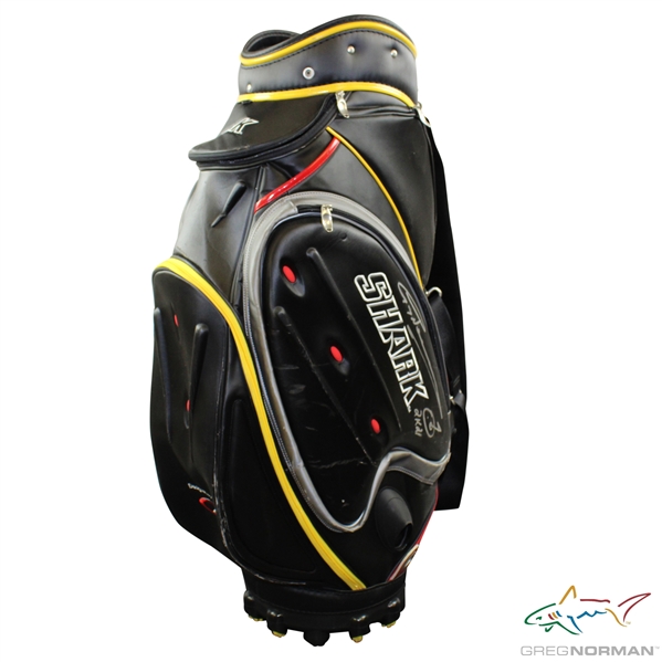 Greg Norman Signed Personal Used Titleist Greg Norman Shark Logo Full Size Golf Bag 2K21 JSA ALOA