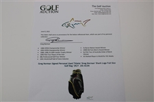 Greg Norman Signed Personal Used Titleist 'Greg Norman' Shark Logo Full Size Golf Bag '2K21' JSA ALOA