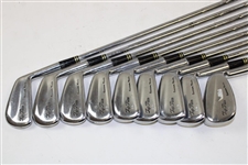 Greg Norman's Personal Used Set of Spalding TopFlite Custom Made 'G.N.' Irons 2-PW Reg #CI34439