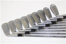 Greg Norman's Personal Used Set of Spalding TopFlite Custom Made 'G.N.' Irons 2-PW Reg #CI34439
