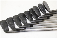 Greg Norman's Personal Used Set of Black MacGregor MT 'GN' Forged 1025 Irons 2-PW