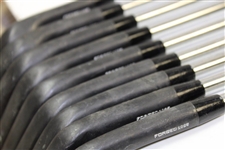 Greg Norman's Personal Used Set of Black MacGregor MT 'GN' Forged 1025 Irons 2-PW