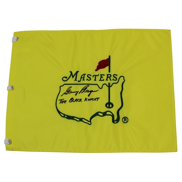 Gary Player Signed Undated Masters Embroidered Flag with The Black Knight JSA ALOA