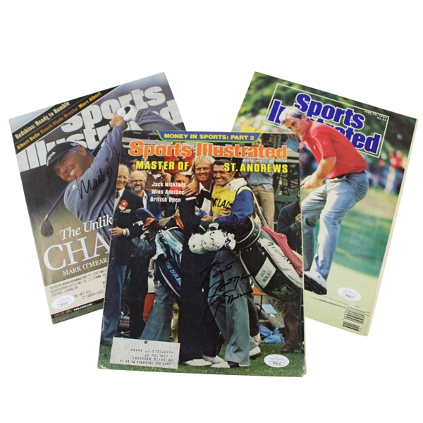 Curtis Strange Signed 1989 Sports Illustrated JSA #PP58515, Jack Nicklaus Signed 1978 Sports Illustrated - Personalized JSA ALOA #PP58246, And Mark OMeara Signed 1998 Sports Illustrated  JSA #NN70561