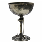Undated Sterling Silver Golf Themed Trophy Cup with Three Clubs on Stem - #32 Sticker on Base