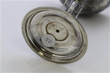 Undated Sterling Silver Golf Themed Trophy Cup with Three Clubs on Stem - #32 Sticker on Base