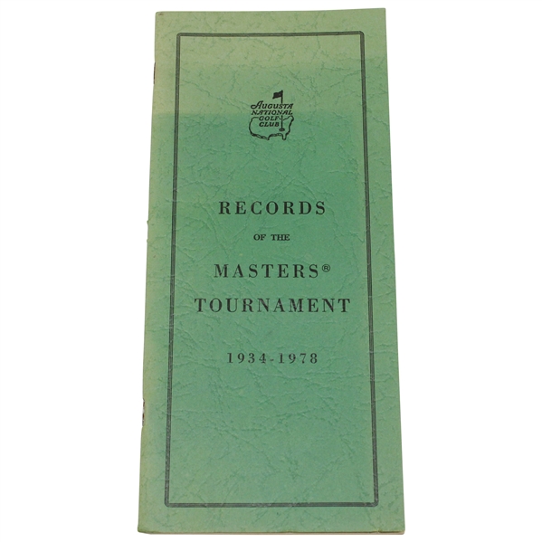1979 Records of the Masters Tournament Record Guide (1934-1978) 