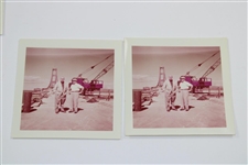 1957 Mackinac Island Bridge Construction Kodacolor Photos with Walter Hagen - Nine (9) 