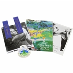 Johnny Miller Signed Photo with 1987 Pebble Beach Pro-A Bag Tag, Program, Ribbons, & Photo JSA ALOA