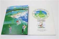 Johnny Miller Signed Photo with 1987 Pebble Beach Pro-A Bag Tag, Program, Ribbons, & Photo JSA ALOA