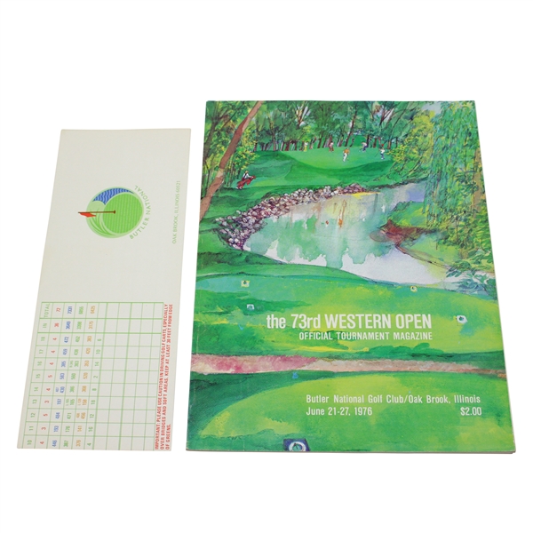 Multi-Signed 1976 Western Open at Butler National Golf Club Program with Unused Scorecard JSA ALOA