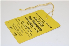 1952 US Open at Northwood Club Friday Ticket #2457 with Original String -  6/13/1952