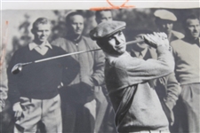 Ben Hogan Historic Comeback from Bus Crash Original 1950 LA Open Wire Photo