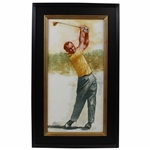 Original Arnold Palmer Oil Painting High Follow Through by Artist Robert Fletcher - Framed