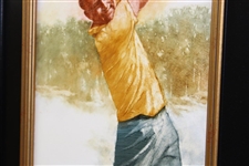 Original Arnold Palmer Oil Painting 'High Follow Through' by Artist Robert Fletcher - Framed
