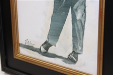 Original Arnold Palmer Oil Painting 'High Follow Through' by Artist Robert Fletcher - Framed