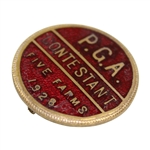 1928 PGA Championship at Baltimore CC Five Farms Course Contestant Badge - Leo Diegel Winner - Rare