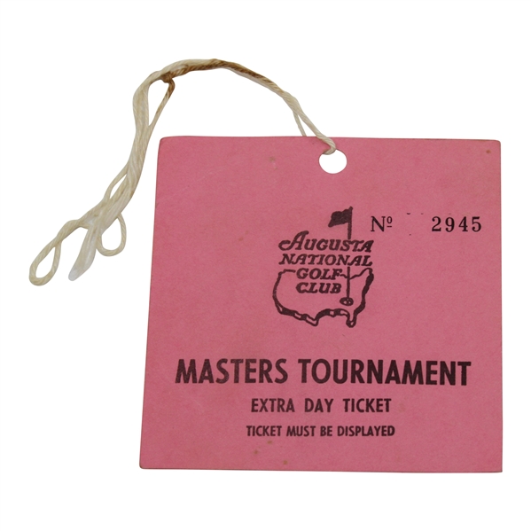 Circa 1970s Masters Tournament Extra Day Square Ticket #2945