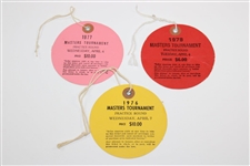 1976 & 1977 Masters Tournament Wednesday Tickets ##3061 & #11460 with Tuesday Ticket #3524