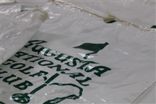 Six (6) Augusta National Golf Club Plastic Bags with Drawstrings