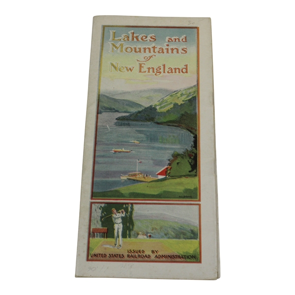 Vintage Lakes and Mountains of New England Advertising Brochure Issued by US Railroad Administration