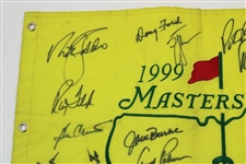 Palmer, Nicklaus, Seve, Player & 21 Masters Champs Signed 1999 Masters Flag JSA FULL #Z93767