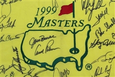 Palmer, Nicklaus, Seve, Player & 21 Masters Champs Signed 1999 Masters Flag JSA FULL #Z93767