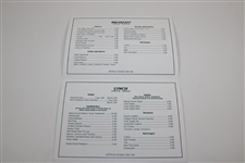 Masters Tournament Breakfast & Lunch Menu Depicting '1952 Masters Clubouse Terrace'