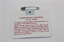 1986 Masters Tournament SERIES Badge #X3875 with Original Pin - Jack Nicklaus' 6th Masters Win