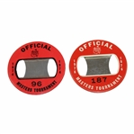 1974 & 1976 Masters Tournament Official Badges #96 & #187 - Player & Floyd Winners