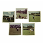 Five (5) Original Photos of 1966 Masters - Nicklaus, Palmer, Sanders, Finsterwald, & Hole #16