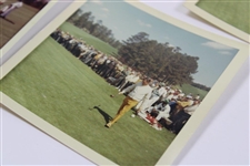 Five (5) Original Photos of 1966 Masters - Nicklaus, Palmer, Sanders, Finsterwald, & Hole #16