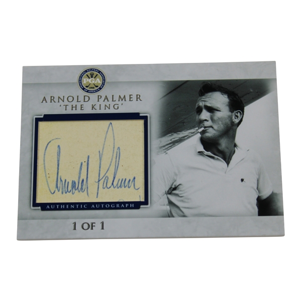 Arnold Palmer 1/1 The King Authentic Autograph DNJCards Creation Golf Card with Cut JSA ALOA