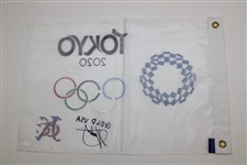 Xander Schauffele Signed Replica 2020 Olympics Flag with 'Gold USA' Inscription JSA #SS57786