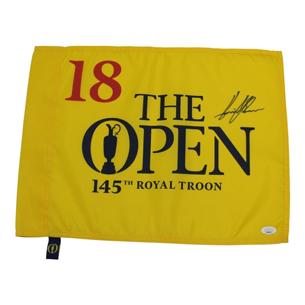 Henrick Stenson Signed 2016 OPEN at Royal Troon Yellow Screen Flag JSA #MM58963