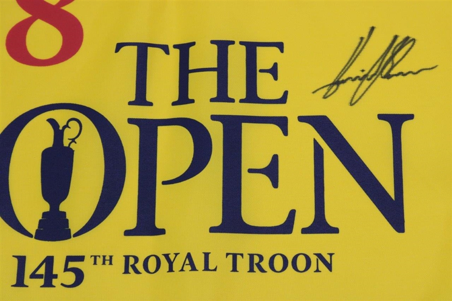 Henrick Stenson Signed 2016 OPEN at Royal Troon Yellow Screen Flag JSA #MM58963
