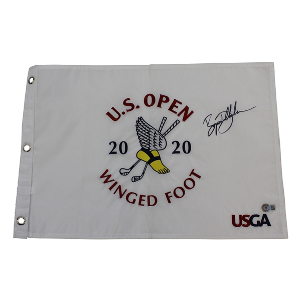 Bryson Dechambeau Signed 2020 US Open at Winged Foot Embroidered Flag BECKETT #BB88008