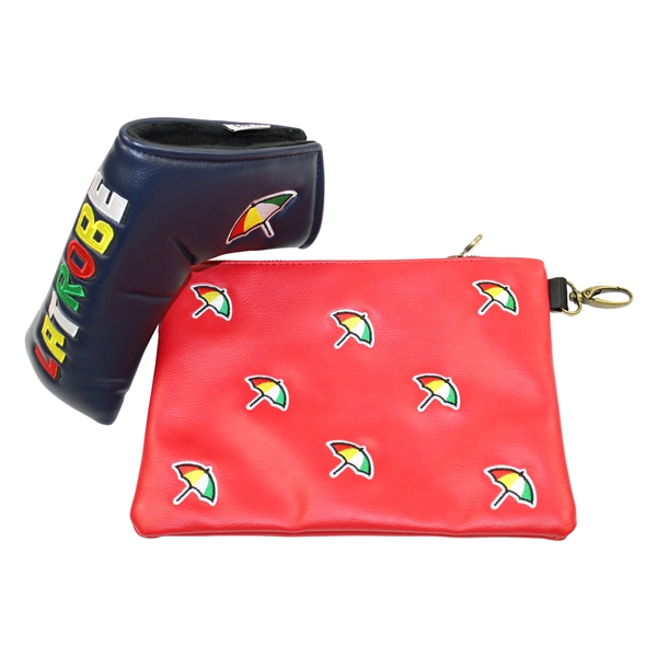 Latrobe Country Club Logo Navy Putter Headcover with Red Logo Tote Bag