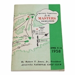 1958 Augusta National Golf Club Tournament Spectator Guide - Palmers First Masters Win