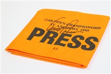 Arnold Palmer Signed 1995 OPEN at St. Andrews Press Arm Band #48 - His Final OPEN JSA ALOA