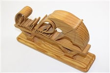 Arnold Palmer Umbrella/Signature Custom Wood Carved Golf Ball Display in Acrylic Case